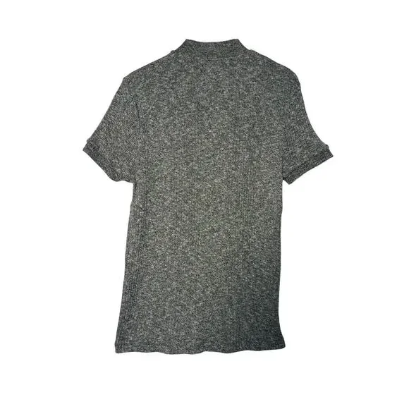 Zara Mens Sweater 1/4 Zip Blk/Wht S/M Stretch Fitted Casual Clubwear Streetwear - Picture 2 of 4